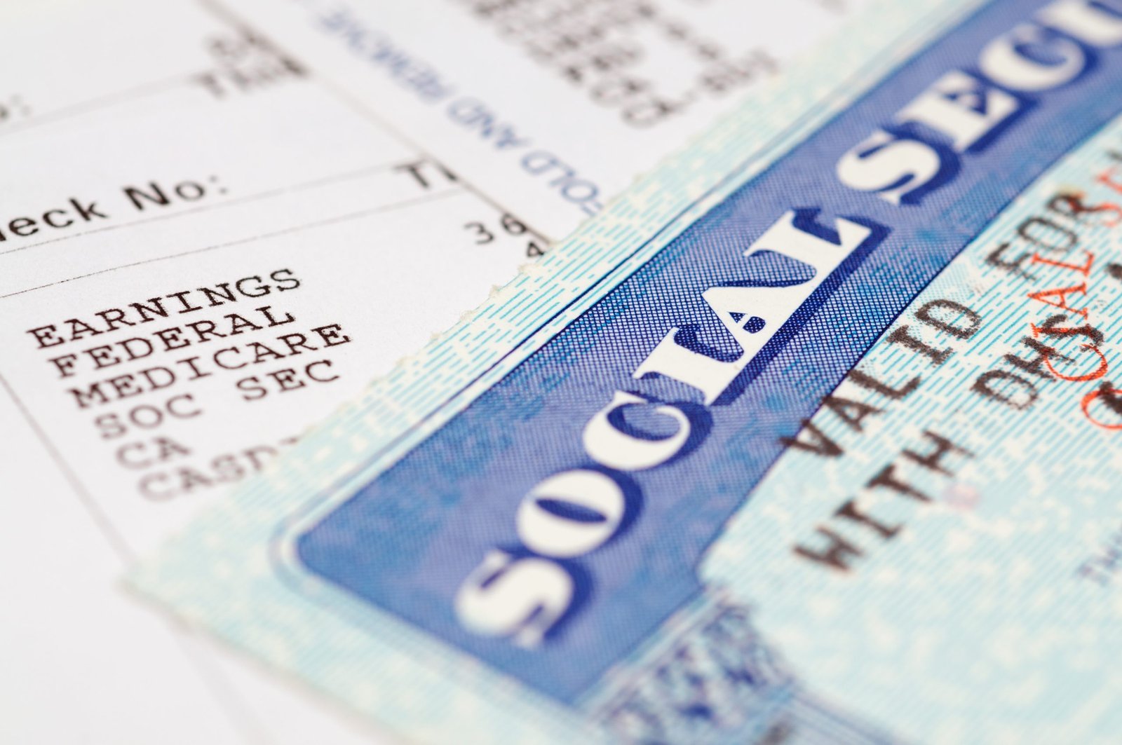 Social Security cards with statements